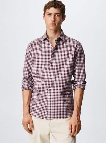 MNG MENS MICRO CHECK SLIM FIT SHIRT