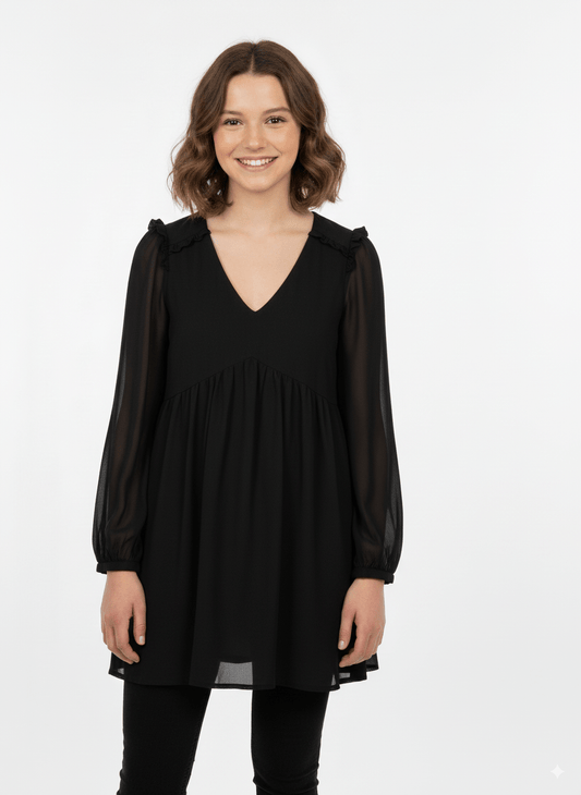 KIABI Crepe - effect fabric fitted dress - black - Smgarment's