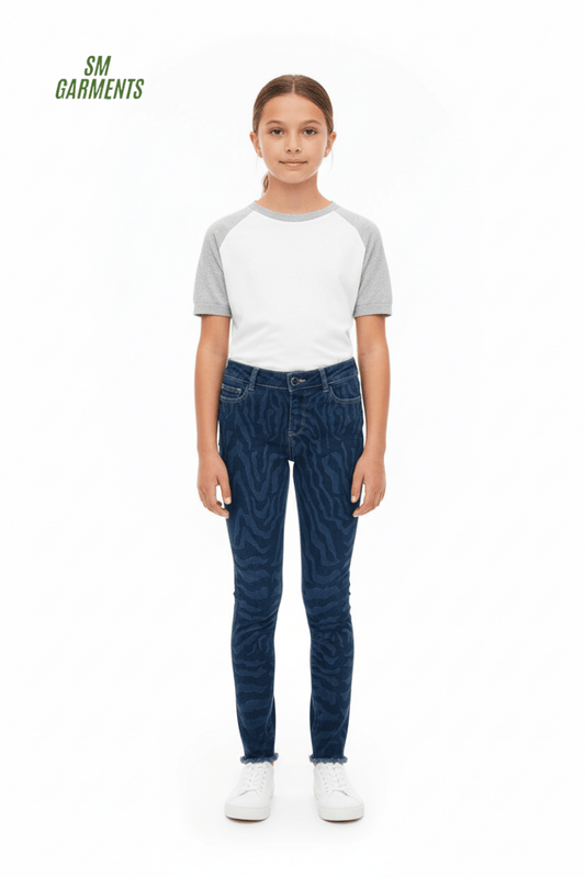 Kids’ Blue Animal Print Skinny Jeans - Smgarment's