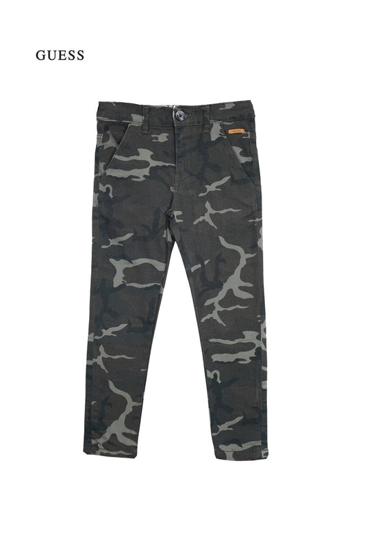 Kids' Camouflage Slim Fit Pants – Military Green Camo - Smgarment's