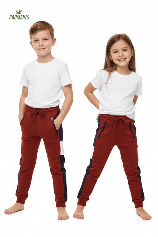 KIDS Color Block Fleece Jogger Pants - Smgarment's