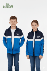 KIDS COLOR BLOCK ZIPPED PULLOVER - Smgarment's