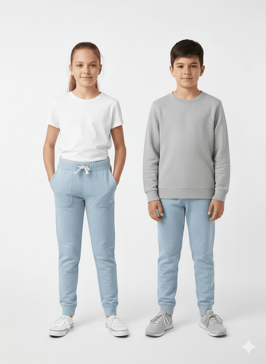 Kids' Everyday Comfort Fleece Joggers Trouser - Light Blue - Smgarment's