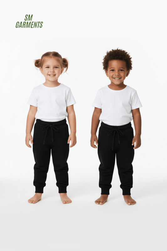 Kids Jet Black Sports Jogger Trouser - Smgarment's