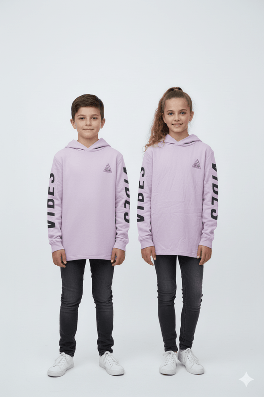 KIDS LOGO AND PRINTED SLEEVES HOODIE - Smgarment's