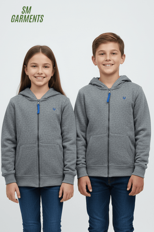 KIDS LOGO ZIPPED HOODIE - Smgarment's