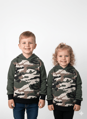 KIDS MILITARY GREEN HOODIE - Smgarment's