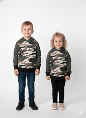 KIDS MILITARY GREEN HOODIE - Smgarment's