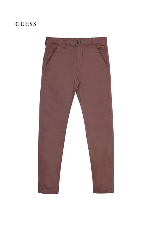 kids Slim Fit Stretch Chino Pants - Brown - Smgarment's
