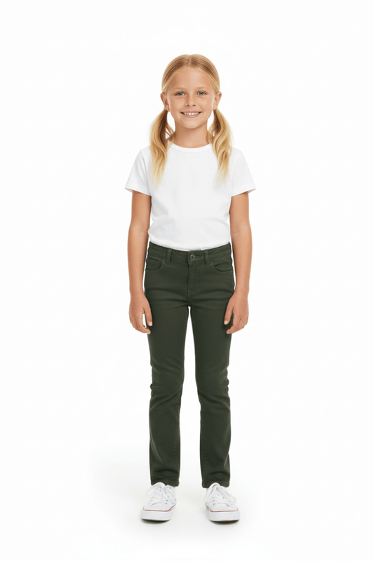 Kids Straight Leg Jeans – Forest Green - Smgarment's