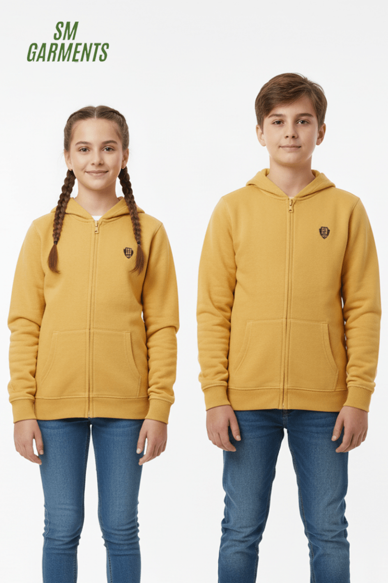 KIDS ZIPPED LOGO HOODIE - Smgarment's