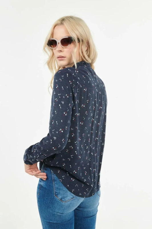 KOAJ Printed Long - Sleeved Unicolor Blouse - Smgarment's