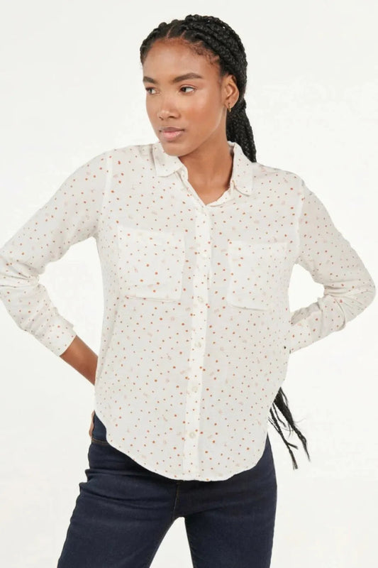 KOAJ Printed Long - Sleeved Unicolor Blouse - Smgarment's
