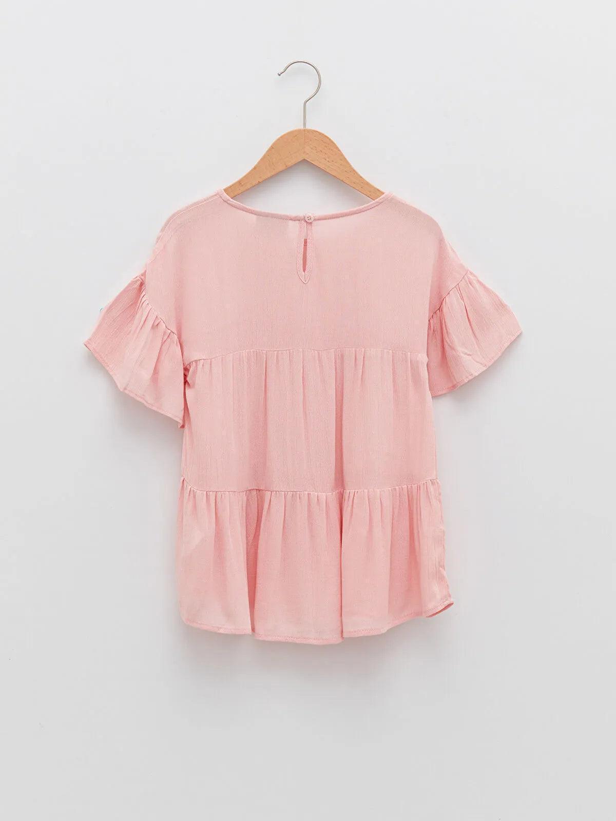 LCW Kids Short Sleeve Viscose Girl Blouse