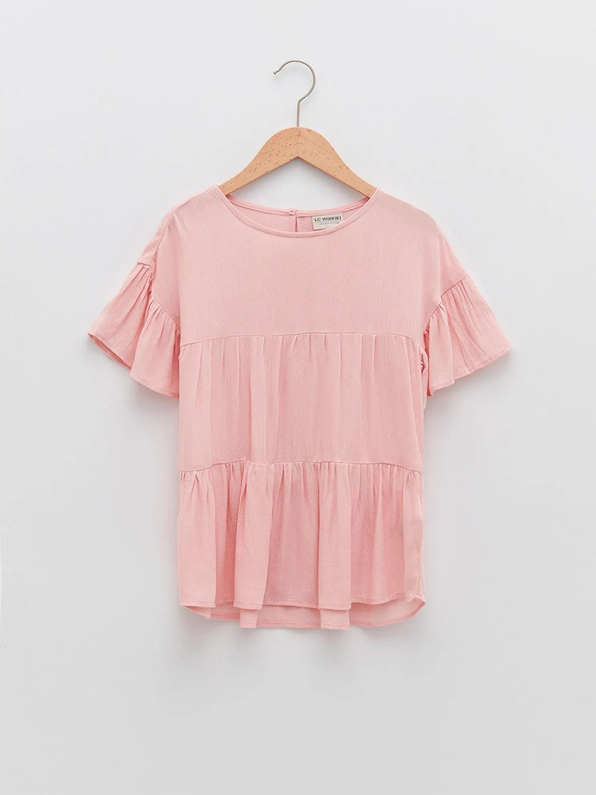 LCW Kids Short Sleeve Viscose Girl Blouse