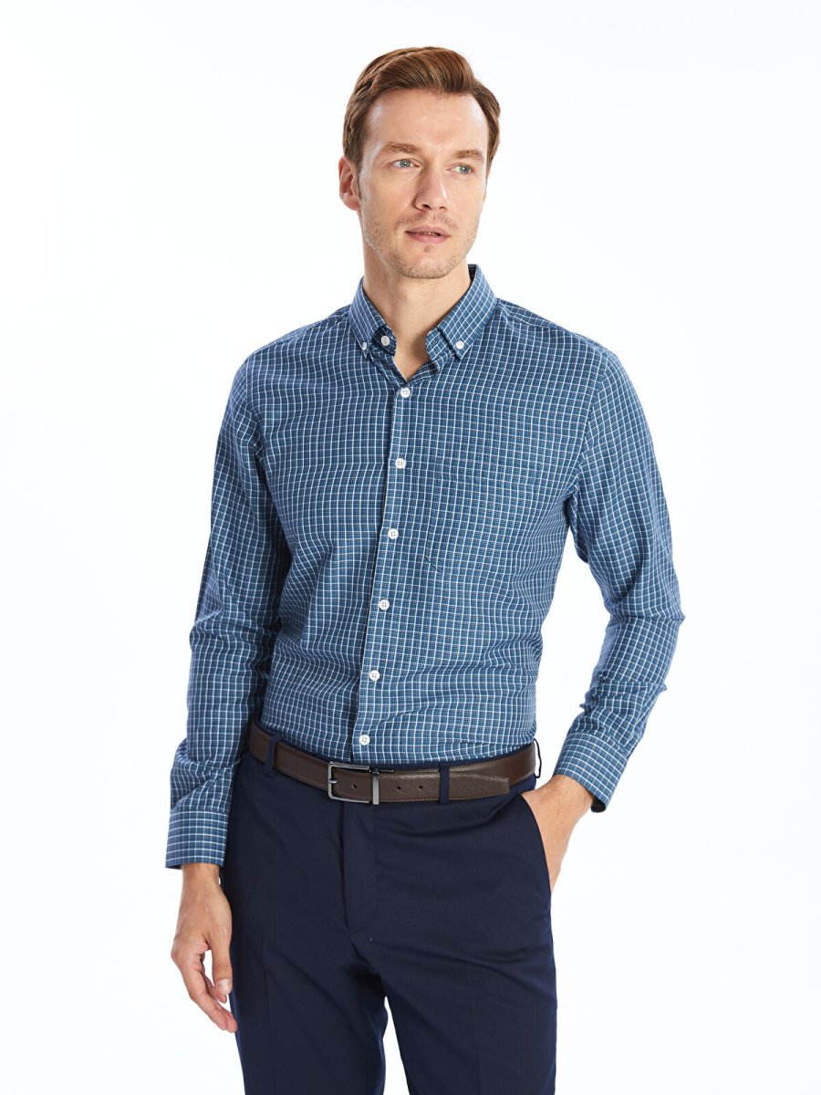 LC WAIKIKI Checked Gabardine Formal Regular Fit Shirt - Smgarment's