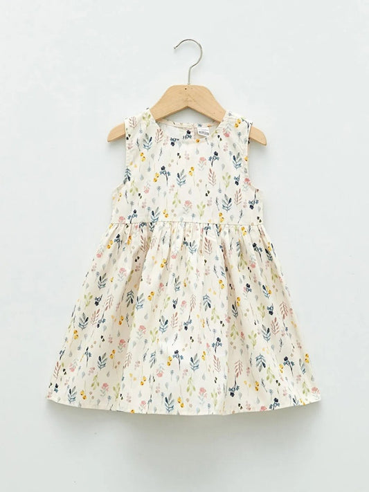 LC WAIKIKI Crew Neck Printed Baby Girl Dress - Smgarment's