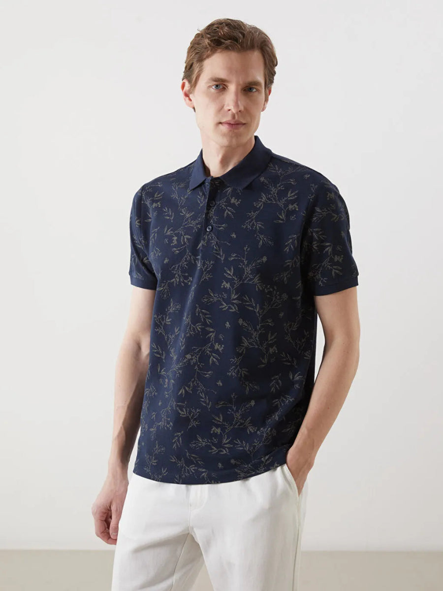 LC WAIKIKI Polo Neck Floral Men's Pique T-Shirt - Smgarment's