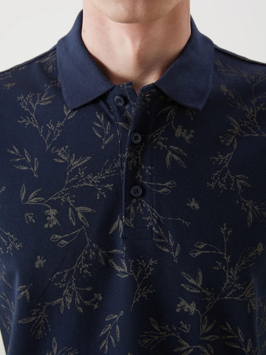 LC WAIKIKI Polo Neck Floral Men's Pique T-Shirt - Smgarment's