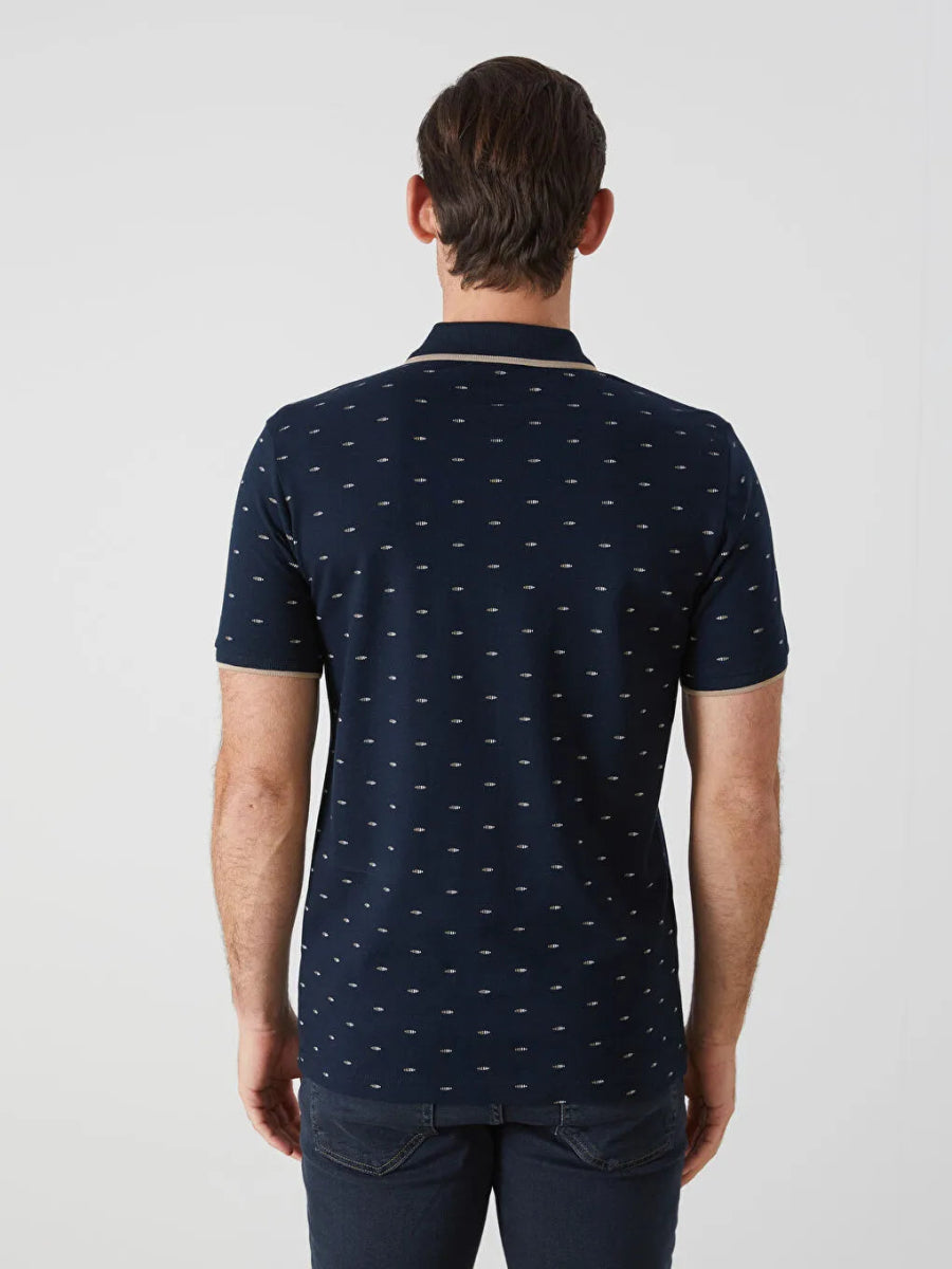 LC WAIKIKI Polo Neck Short Sleeve Patterned Pike Men's T-shirt - Smgarment's