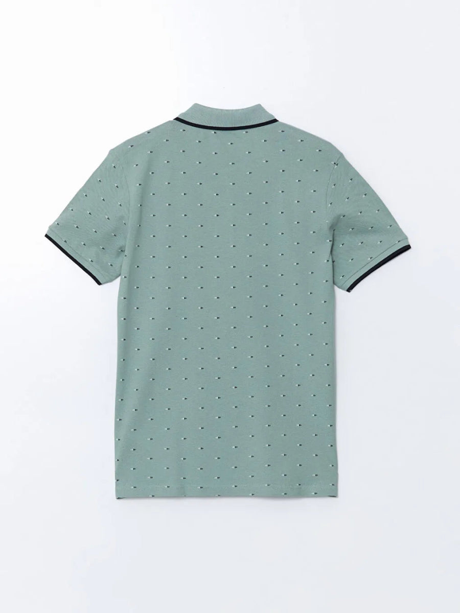 LC WAIKIKI Polo Neck Short Sleeve Patterned Pike Men's T-shirt - Smgarment's