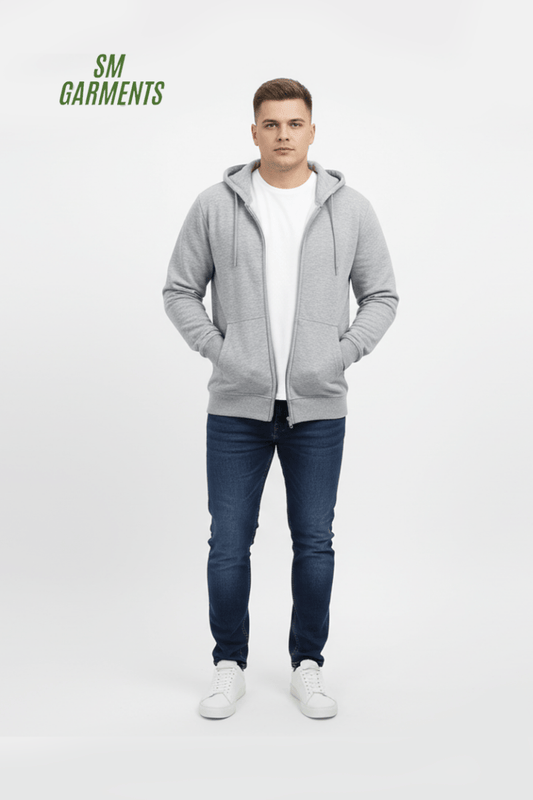 LEFTIES Men's Classic Grey Zip - Up Hoodie - Smgarment's