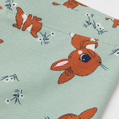 LIGHT GREEN RABBIT PRINT LEGGING - SMgarment's