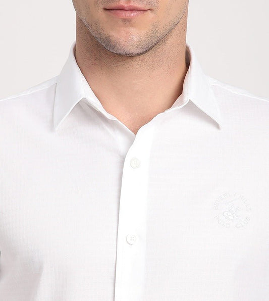 Logo Embroidered Stretch Fitted Shirt - Smgarment's