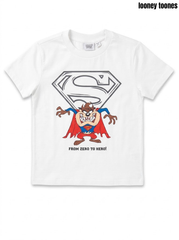 Boys Branded White From Zero to Hero Cartoon Graphic Short-Sleeve T-Shirt| SM GARMENTS