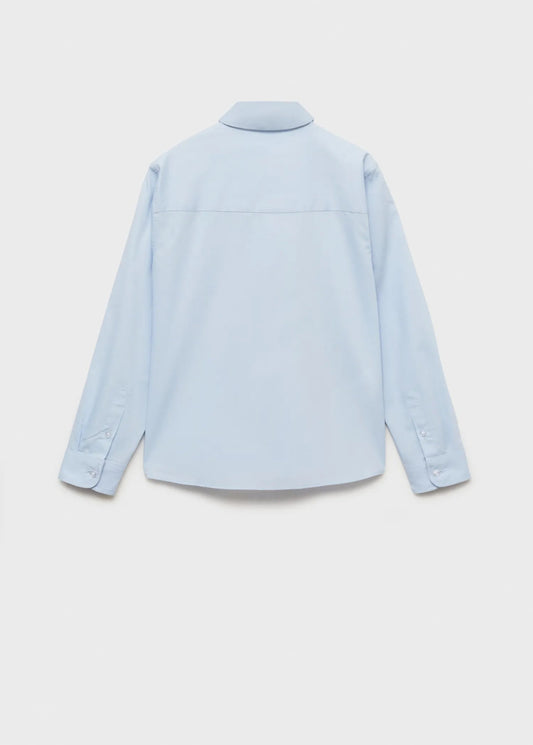 MANGO Cotton Shirt Sky Blue - Smgarment's