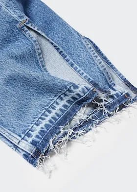 Mango High - rise straight jeans with slits - Smgarment's