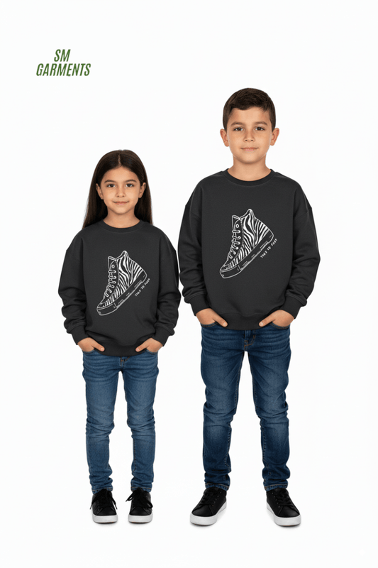 MANGO KIDS Crewneck Sweatshirt with Sneaker Graphic - Smgarment's