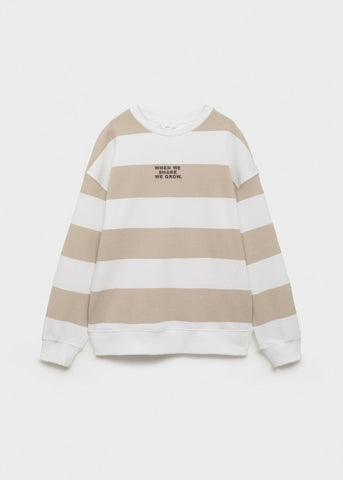 MANGO KIDS Striped cotton - blend sweatshirt - Smgarment's