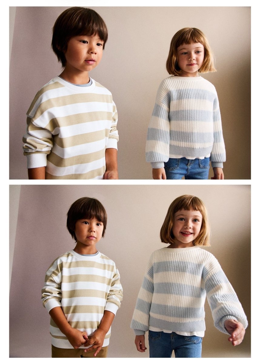 MANGO KIDS Striped cotton - blend sweatshirt - Smgarment's