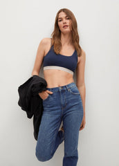 MANGO Mom Elastic Jeans - Smgarment's