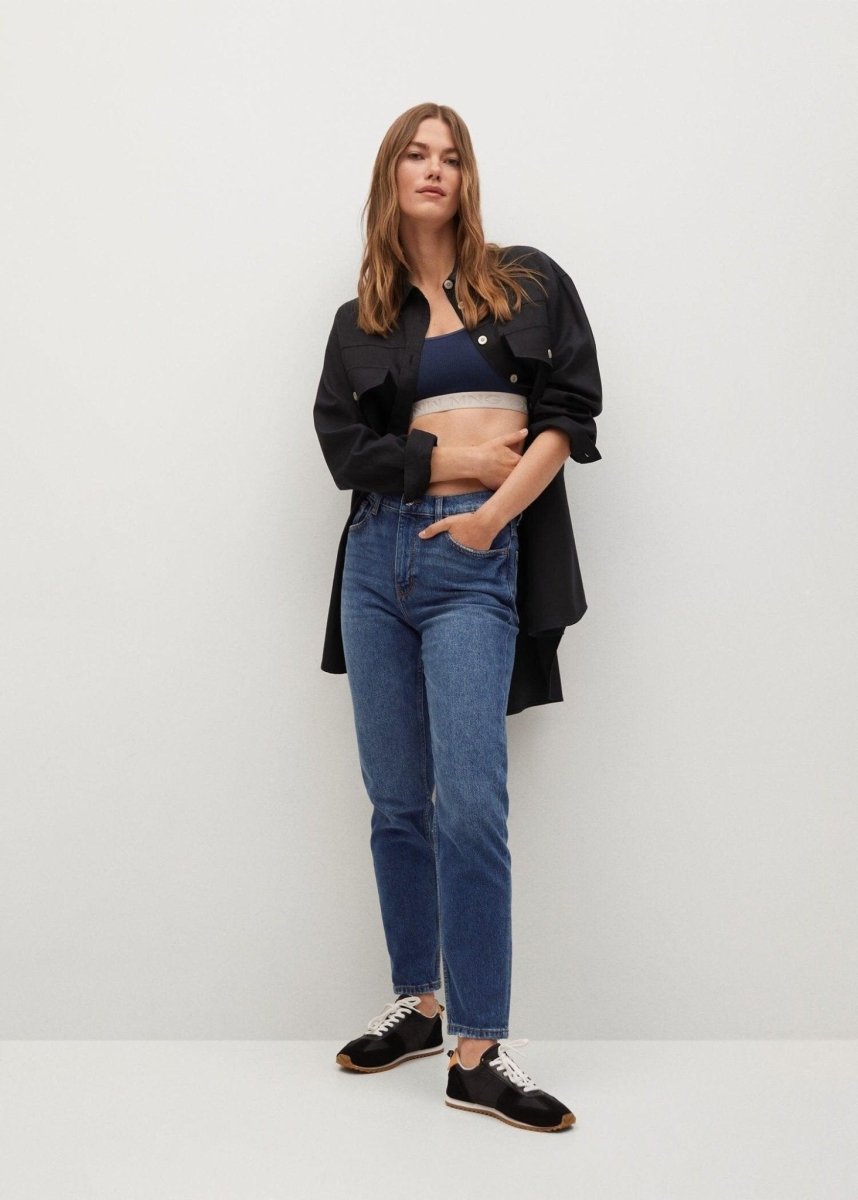 MANGO Mom Elastic Jeans - Smgarment's
