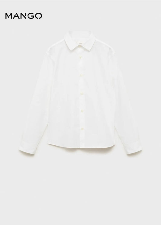 MANGO Poplin Shirt White - Smgarment's