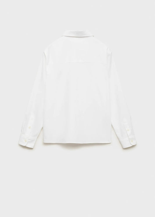 MANGO Poplin Shirt White - Smgarment's
