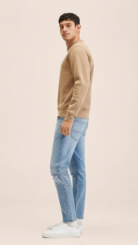 MNG TOM Slim Tapered Ripped Jeans