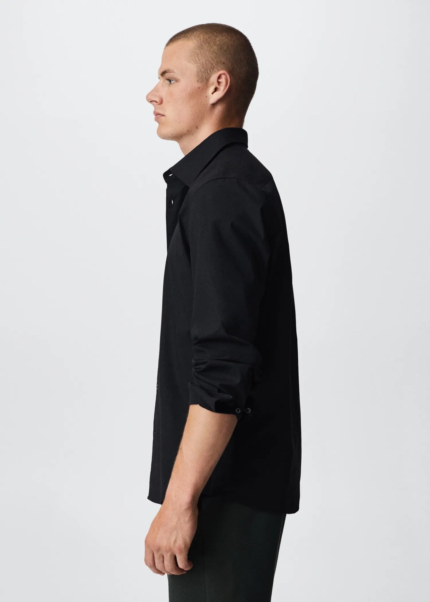 MANGO Slim Fit Stretch Cotton Shirt - SMgarment's