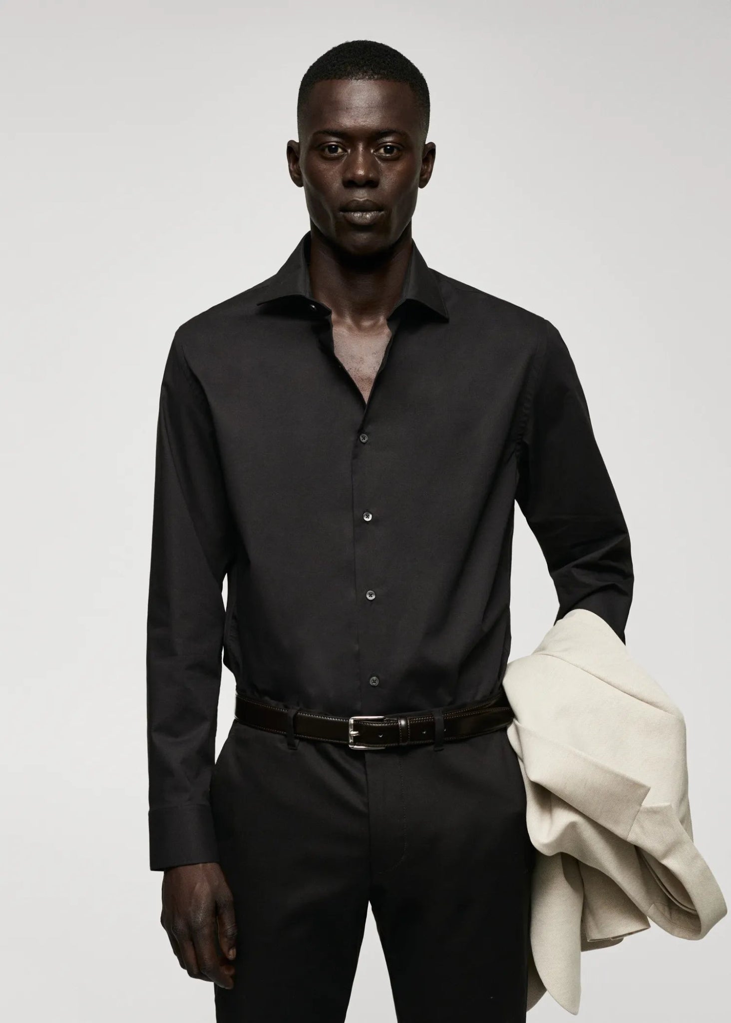 MANGO Slim Fit Stretch Cotton Shirt - SMgarment's