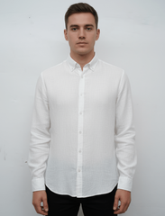 MARF MENS COMFORT FIT LINEN SHIRT OFF WHITE - Smgarment's