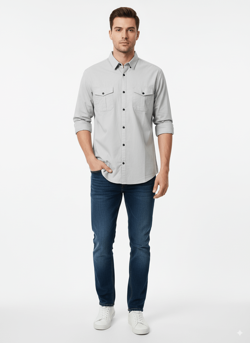 MARFINNO DOUBLE POCKET MENS SHIRT - Smgarment's