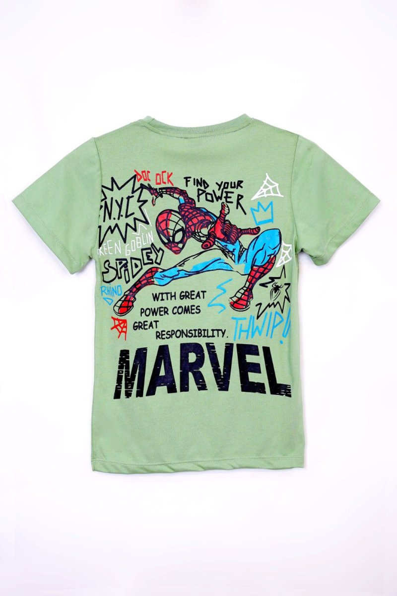 MARVEL SPIDER MAN FACE PRINT T - SHIRT - Smgarment's