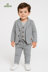 MATT & MEGAN Boys 3Piece Grey Suit Set - Smgarment's