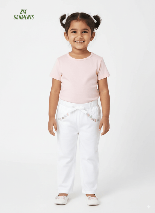 MAX Embroidered Paperbag Waist Twill Pants - Smgarment's