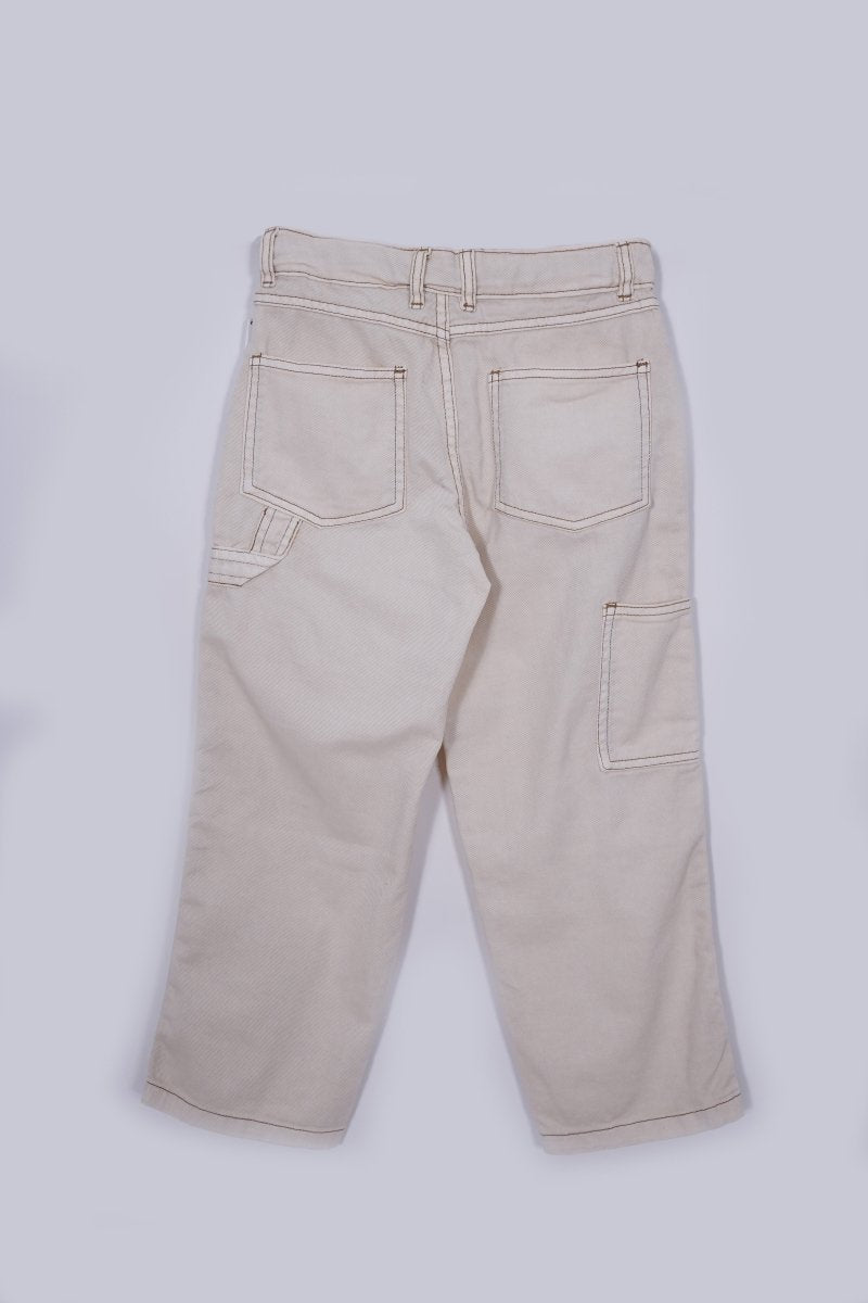 MAX Plain Wide Leg Twill Cotton Pants - Smgarment's