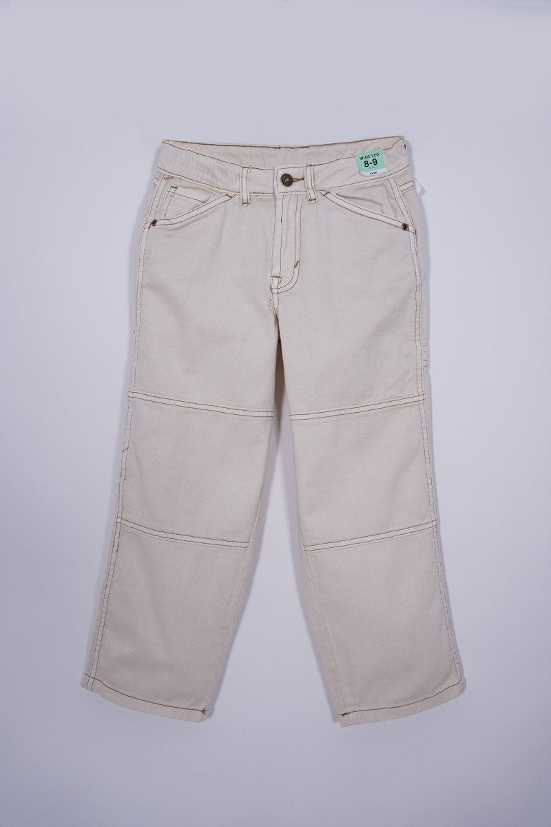 MAX Plain Wide Leg Twill Cotton Pants - Smgarment's