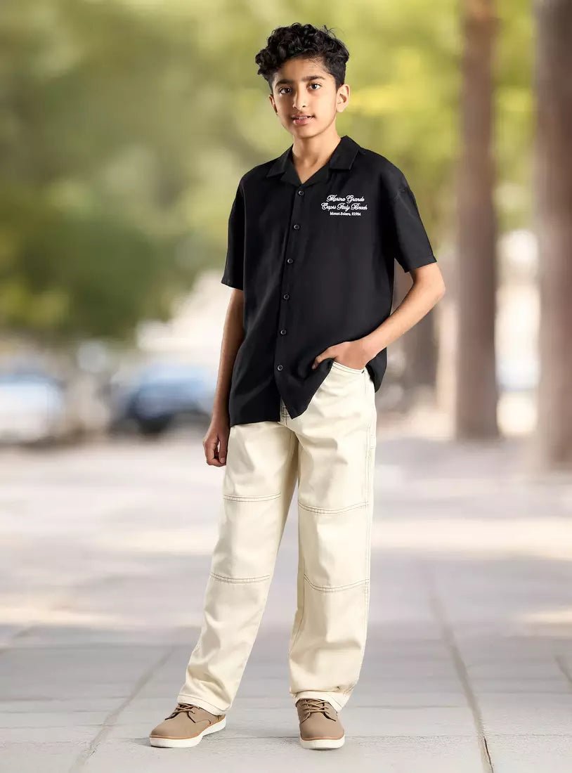 MAX Plain Wide Leg Twill Cotton Pants - Smgarment's