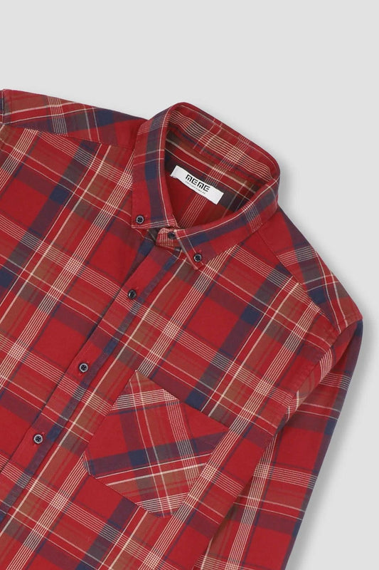 MEME Men Checkered Button Down Shirt - SMgarment's